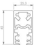 Профиль вертикальный, черный мат., 6100мм  (альт. арт. OL-953-NS)