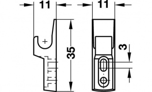 Составная часть замка Mini Latch пласмассовая белая