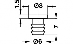 Отбойник мебельный  (пластик) для отверстий д=6мм