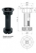 Опора-ножка H=100мм (пластик), регул. 15-5мм