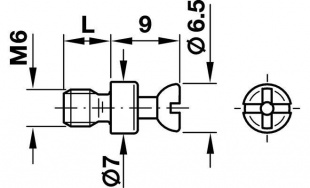 Болт-рафикс М6 d=7мм, L=7,5мм, сталь
