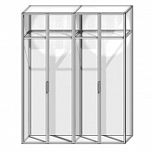 Шкаф четырехдверный черный.2000х2950